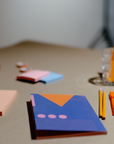 A5 Pink Lined Paper Notebook with Shapes Cover