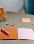 A5 Pink Lined Paper Notebook with Shapes Cover