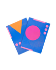 A5 Pink Lined Paper Notebook with Shapes Cover