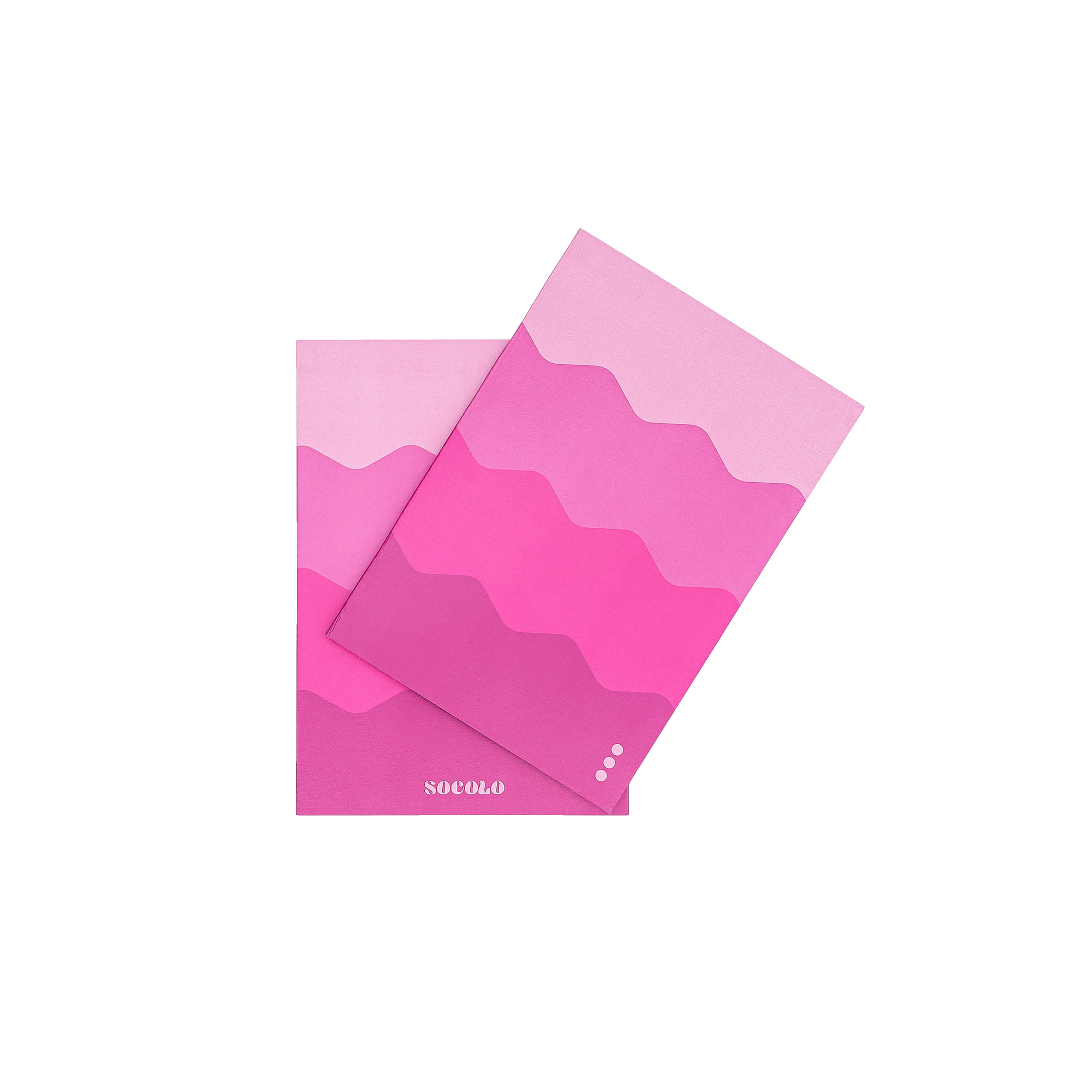 A5 Pink Lined Paper Notebook with Pink Waves Cover