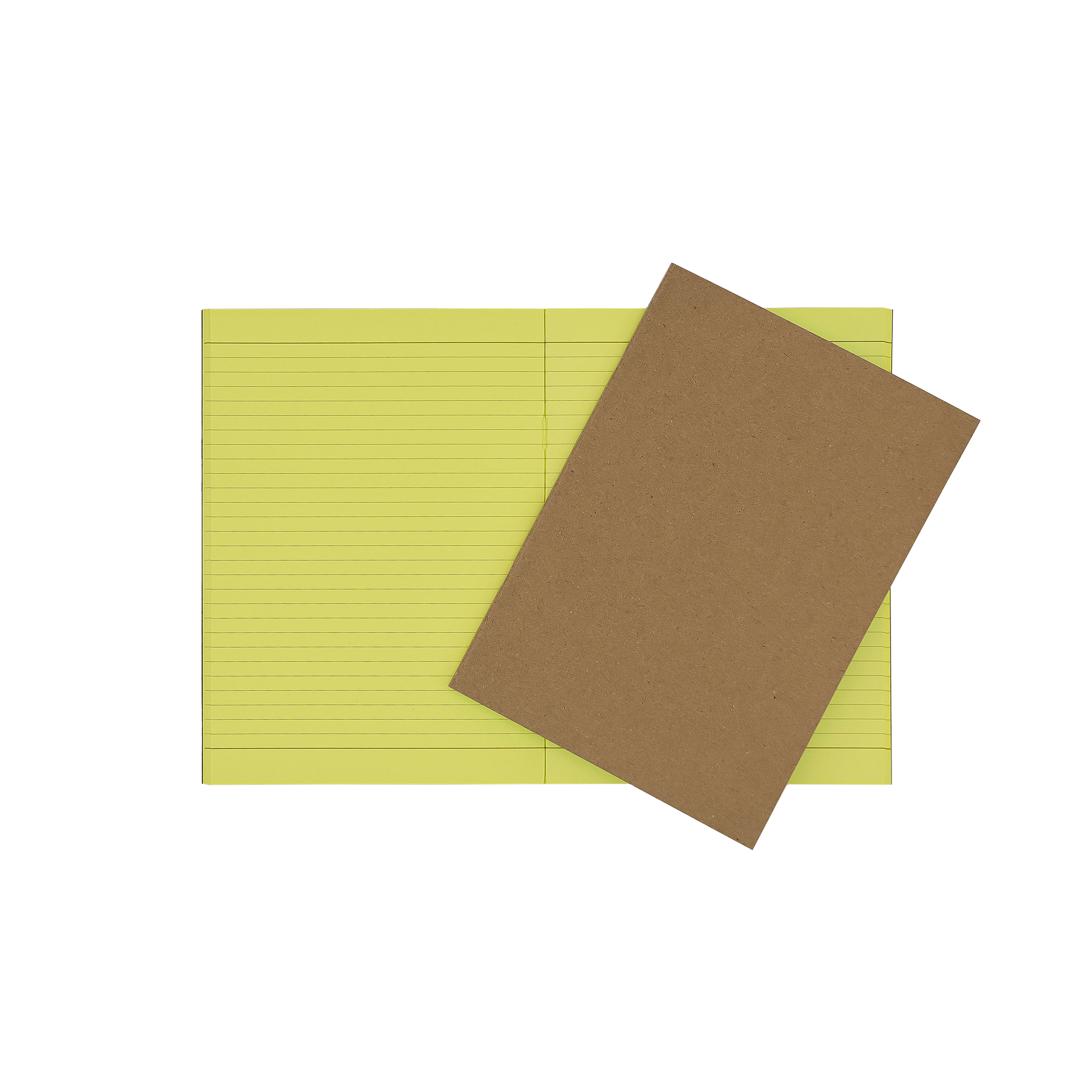 A5 Yellow Lined Exercise Book with Kraft Paper Cover