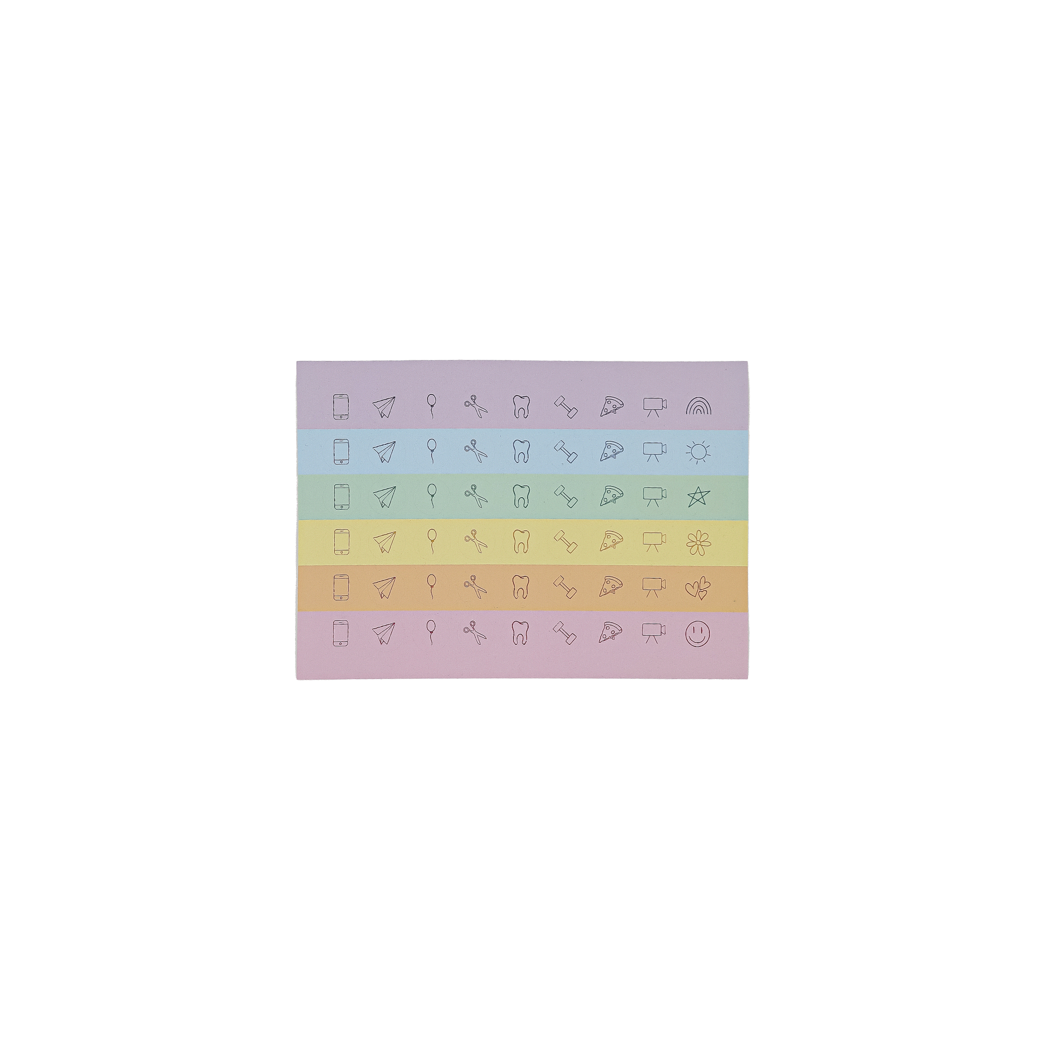 An A5 sheets of rainbow coloured planner stickers