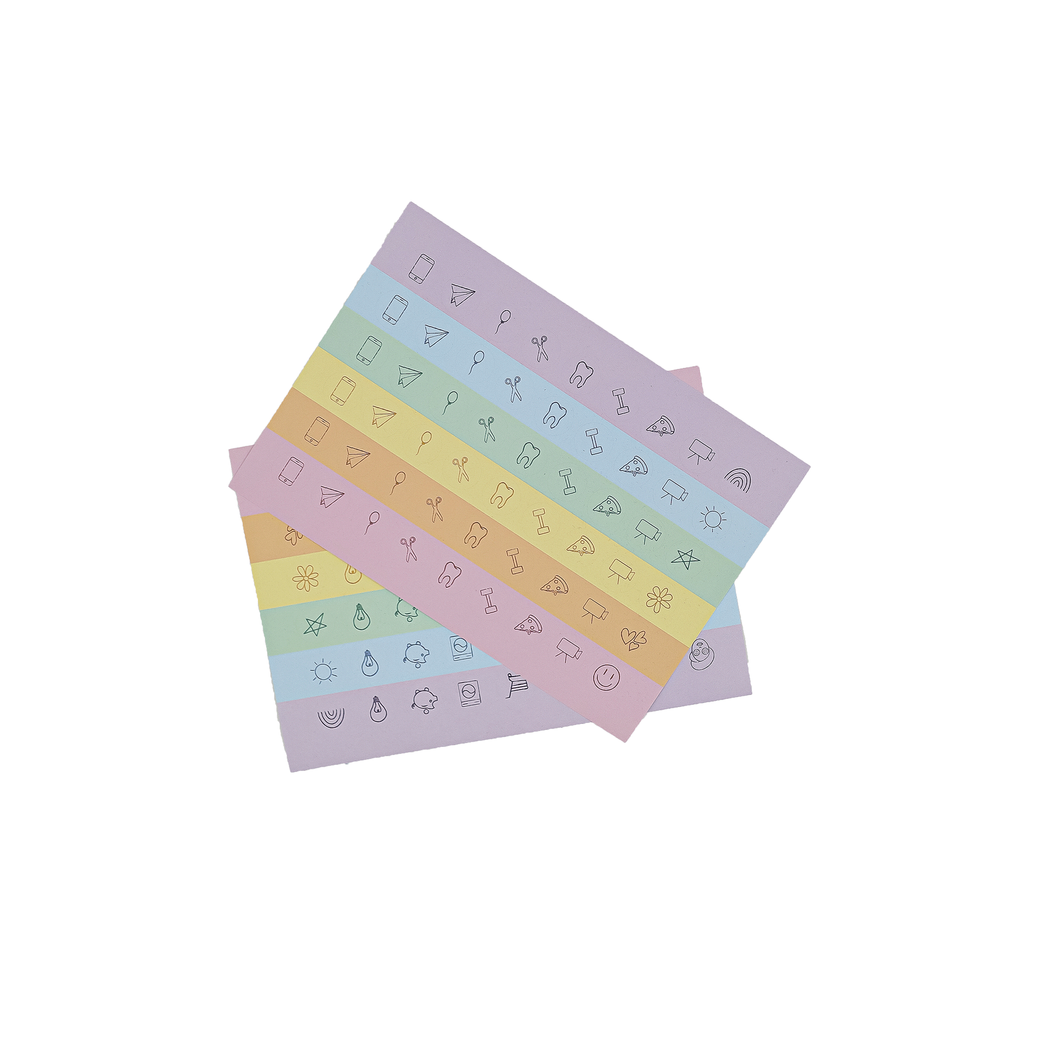 2 sheets of rainbow coloured planner stickers