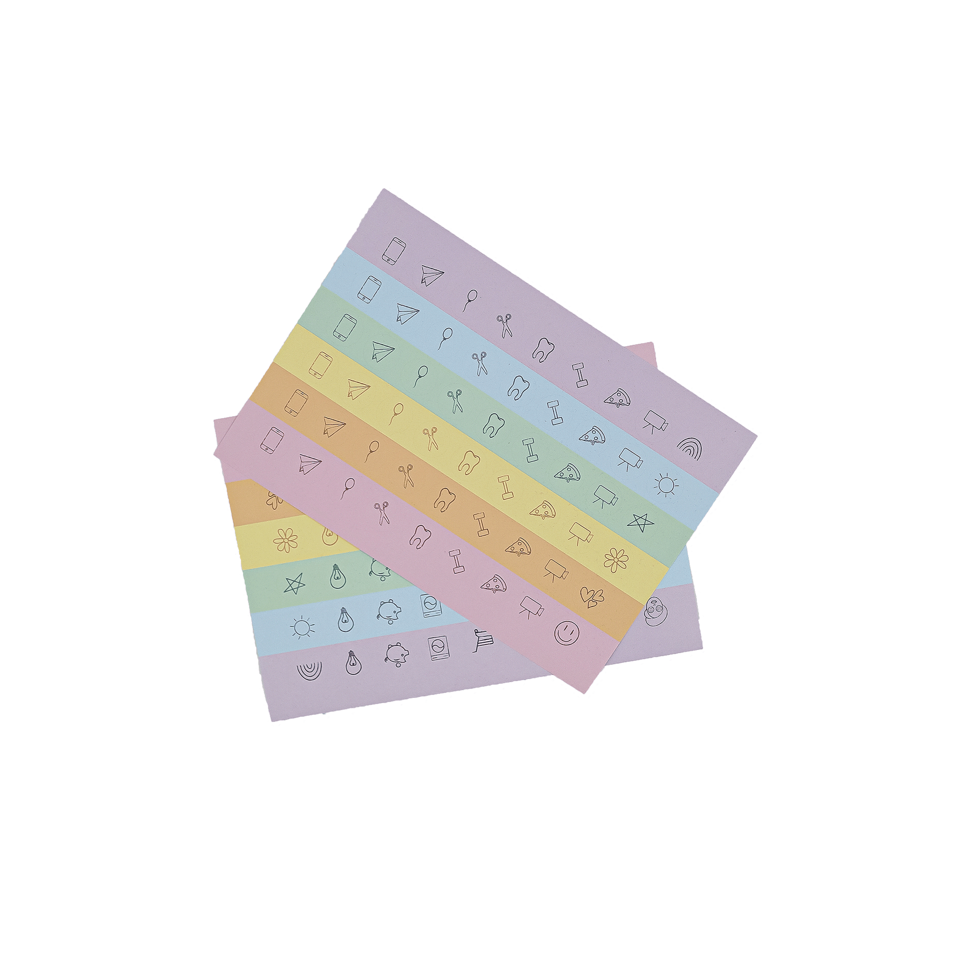 2 sheets of rainbow coloured planner stickers